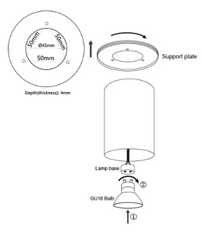SURFACE: GU10 Round Surface Mounted Ceiling Downlights BLACK