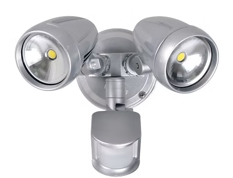 Spot Light With Sensor Twin Silver Ip54 15W