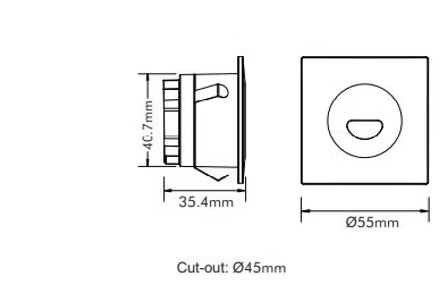 3w Led Step Light Bk Tc Black Square Oval Led
