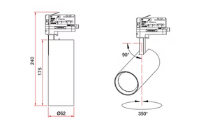 15W TRACK HEAD 3CCT WHITE