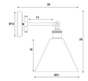 LEDA Swing Arm Wall Light BLACK