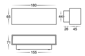 Blokk White Up & Down LED Wall Light