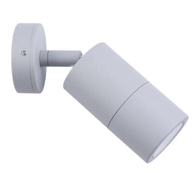 SINGLE ADJT. GU10 Exterior Wall Pillar Spot Lights (Matte Grey) IP65