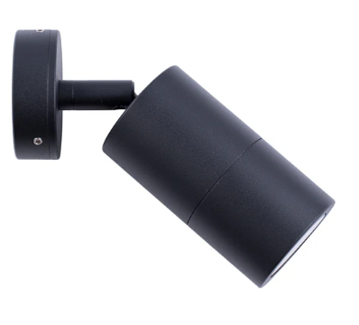 SNIGLE ADJUSTABLE GU10 Exterior Wall Pillar Spot Lights (Black Aluminium) IP65