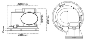 295mm 65W Ducted Exhaust Fan White Round Gust