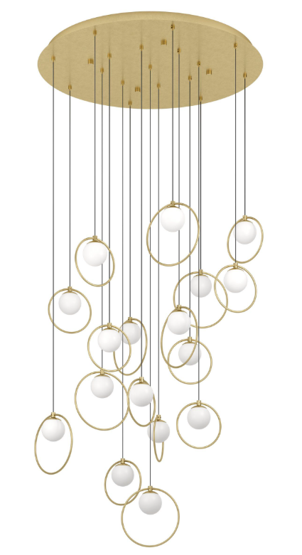 PORTOCOLOM H/L 17X3W LED 3000K BRS ROUND