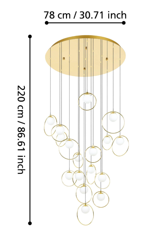 PORTOCOLOM H/L 17X3W LED 3000K BRS ROUND