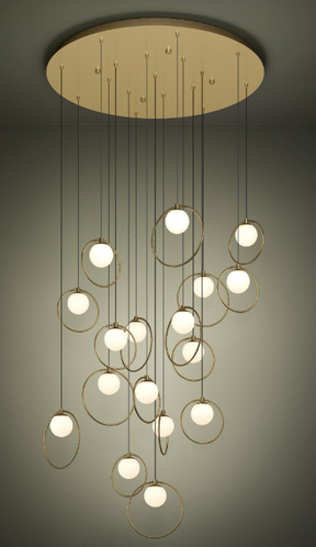 PORTOCOLOM H/L 17X3W LED 3000K BRS ROUND