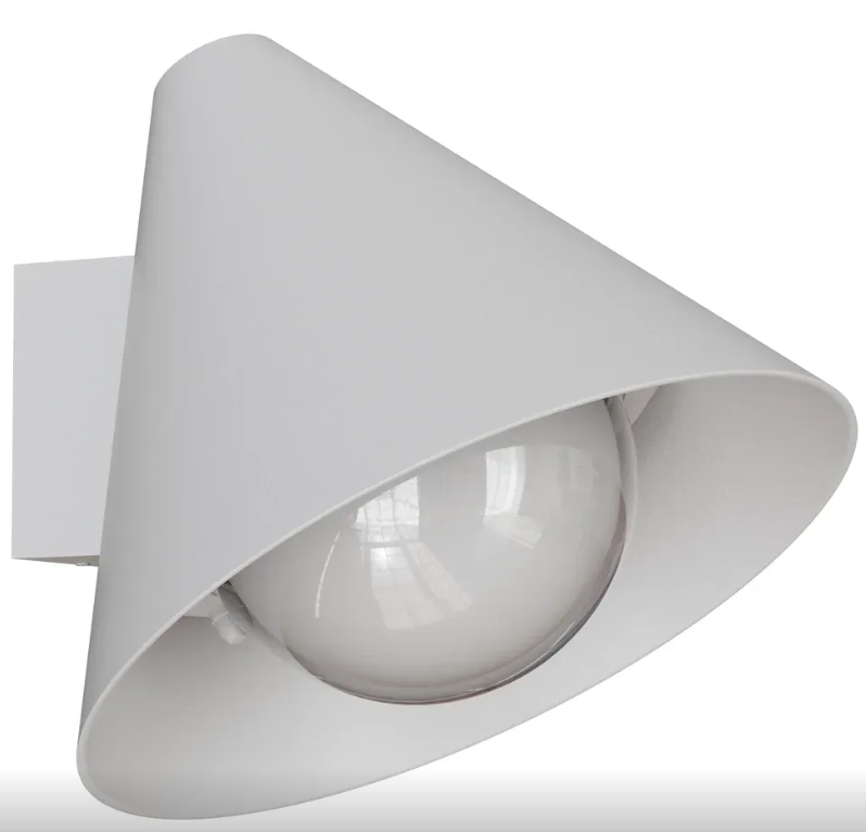 Becard E27 Cone Exterior Compact Wall Light White IP65