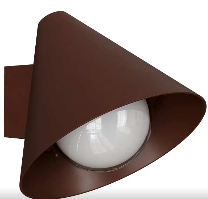 Becard E27 Cone Exterior Compact Wall Light Rust IP65