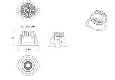 Recessed 10W Downlight - White