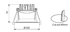 Recessed 10W Downlight - Black