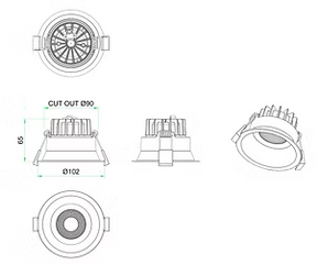 Low Glare 10W Downlight - White