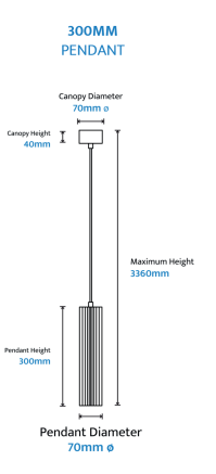 Canary 300mm GU10 Dropper Pendant