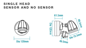 Bandit Single Spot with Sensor 12w Black