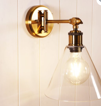 LEDA Swing Arm Wall Light S/Brass