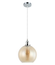 Pesini Interior Wine Glass With Antique Brass/ Chrome Highlight Pendant Lights