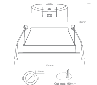 Deep recessed low Glare Downlight - White