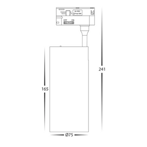Single Circuit 30W Dimmable Black Track Head