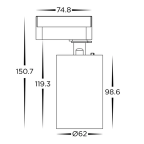 White Single Circuit 5 Colour 12w Dimmable Track Heads