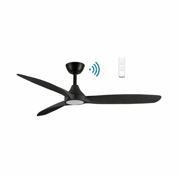 Seaforth DC 1320mm 3 ABS Blade WIFI & Remote Control Ceiling Fan with Variable Dim 15w CCT LED Light Matt Black