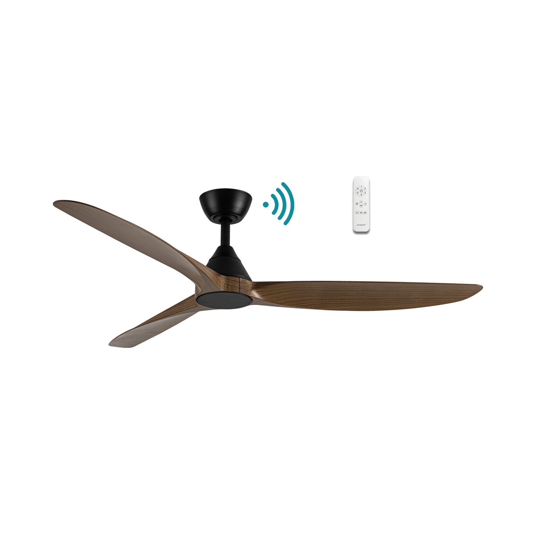Seaforth DC 1420mm 3 ABS Blade WIFI & Remote Control Ceiling Fan Only Matt Black/Teak