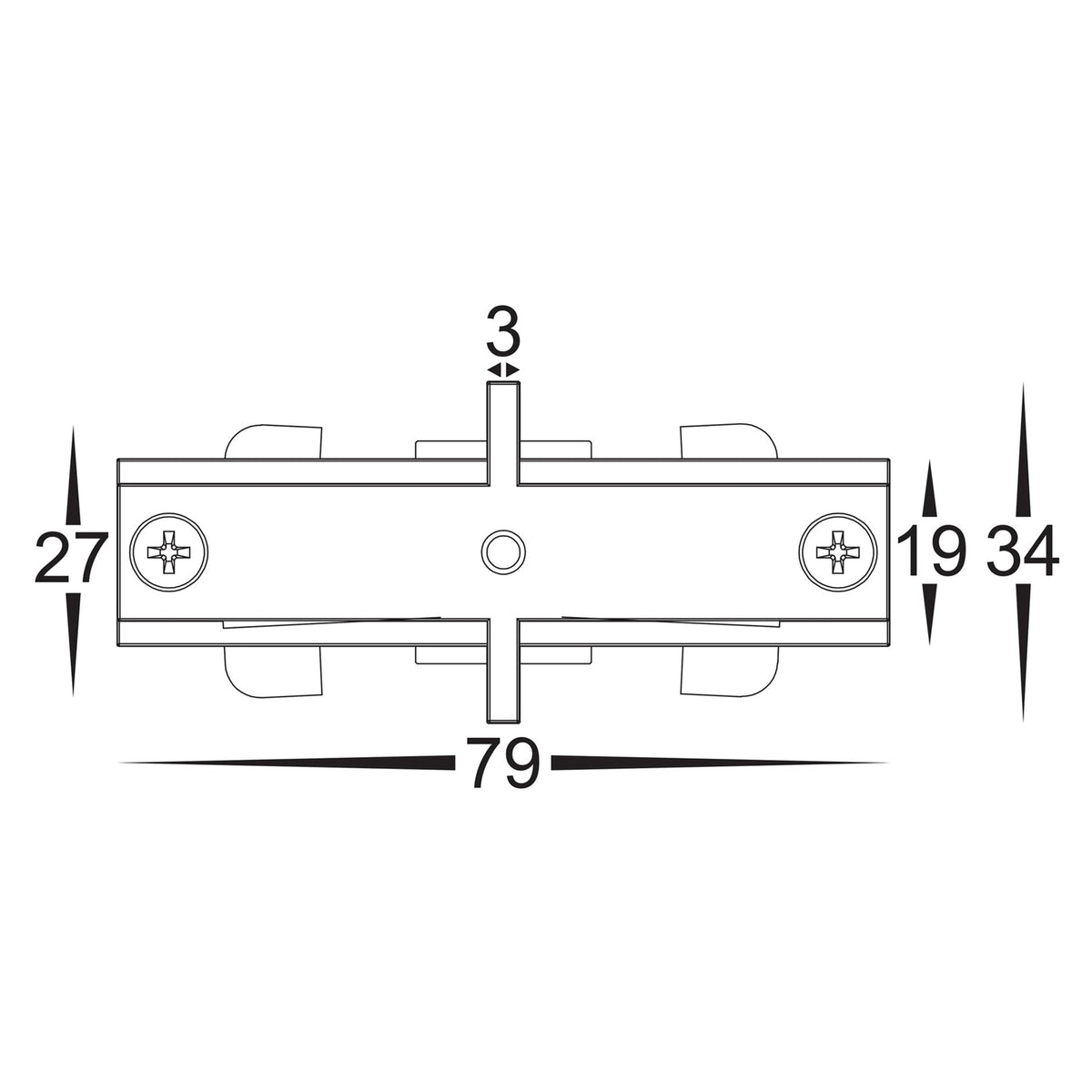 Black Single Circuit Straight Joiner