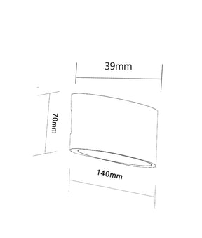 TAMA LED Exterior Surface Mounted Curved Up/Down Wall Lights IP54