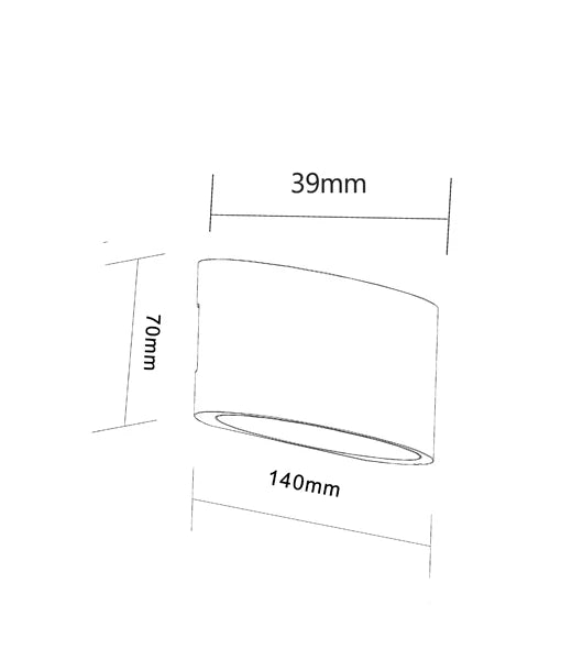 TAMA LED Exterior Surface Mounted Curved Up/Down Wall Lights IP54