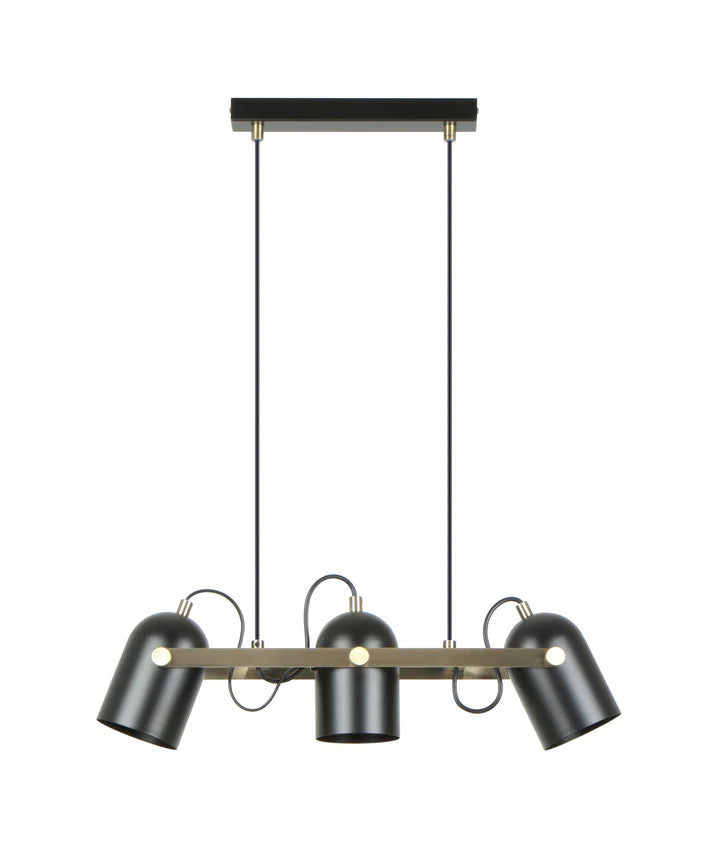 TAZZA: Interior Ellipse Shade with Antique Brass Hardware Pendant Light