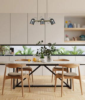 TAZZA: Interior Ellipse Shade with Antique Brass Hardware Pendant Light