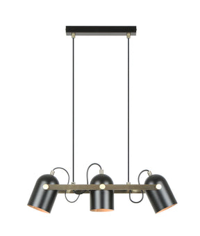 TAZZA: Interior Ellipse Shade with Antique Brass Hardware Pendant Light