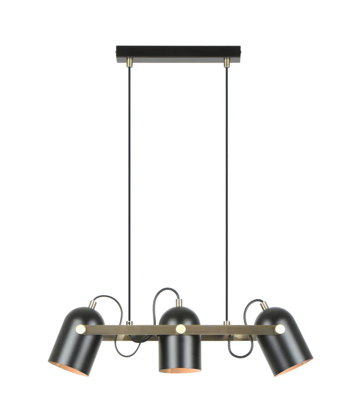TAZZA: Interior Ellipse Shade with Antique Brass Hardware Pendant Light