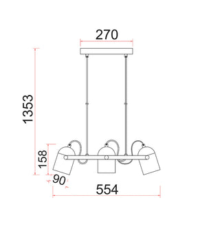 TAZZA: Interior Ellipse Shade with Antique Brass Hardware Pendant Light