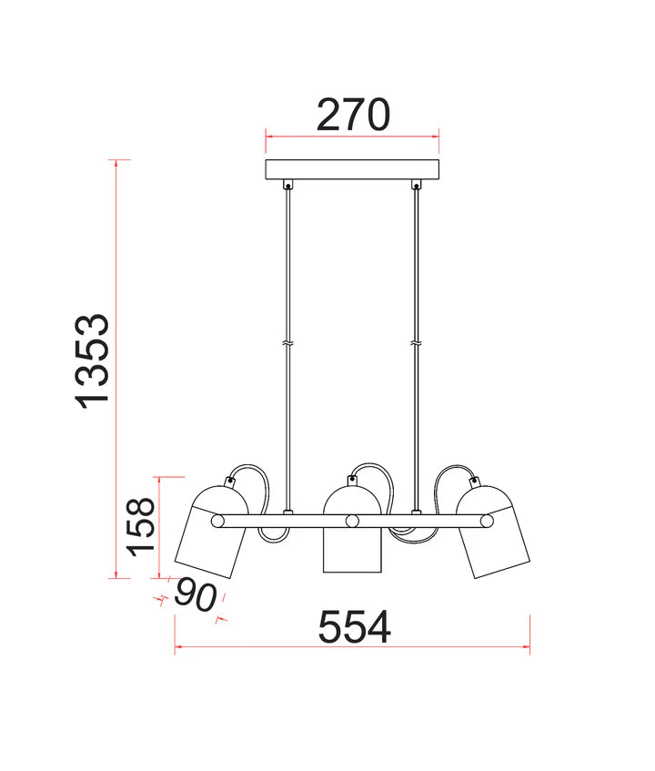 TAZZA: Interior Ellipse Shade with Antique Brass Hardware Pendant Light