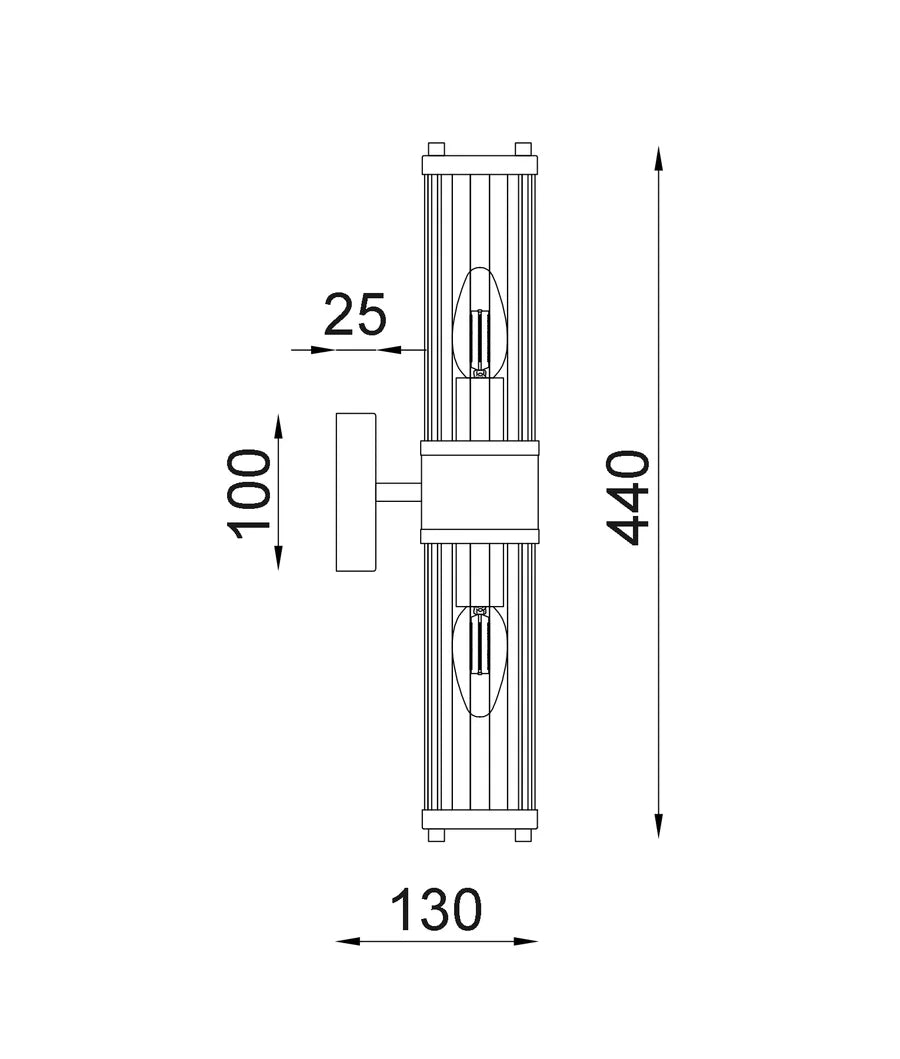 TIEMPO Interior Up/Down Tubular Clear Glass Wall Lights