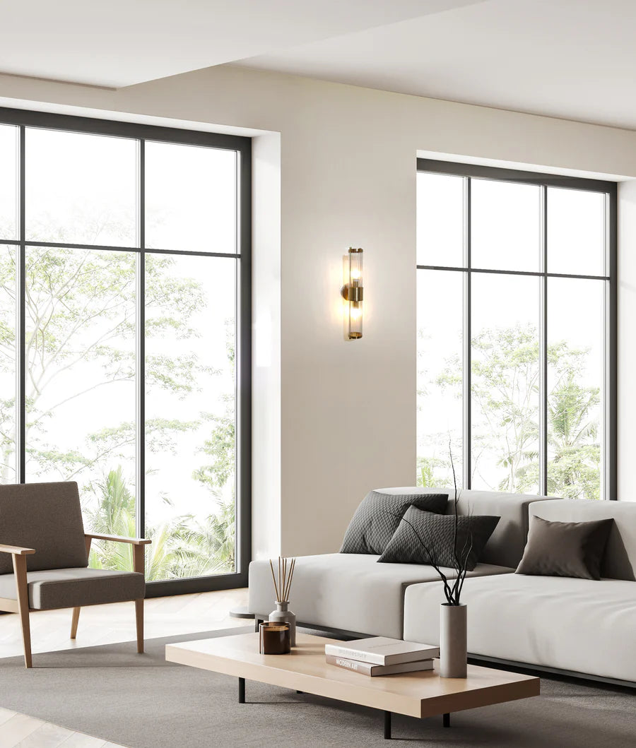 TIEMPO Interior Up/Down Tubular Clear Glass Wall Lights