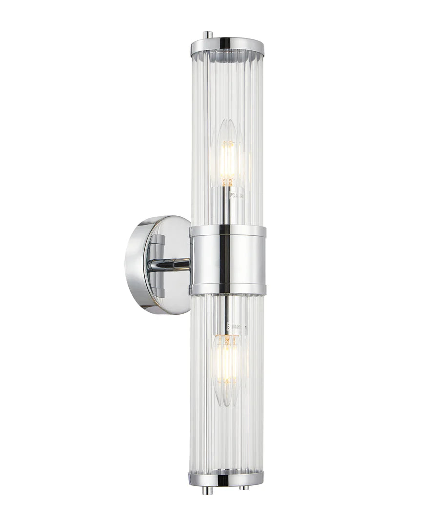 TIEMPO Interior Up/Down Tubular Clear Glass Wall Lights