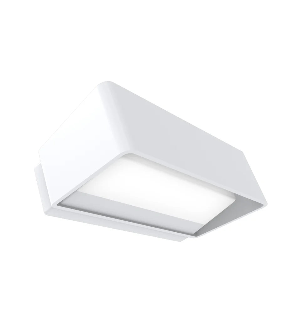 WALL S/M Up/Dn 13W RECT Wh 3K IP65 Opal Diff 600 Lm