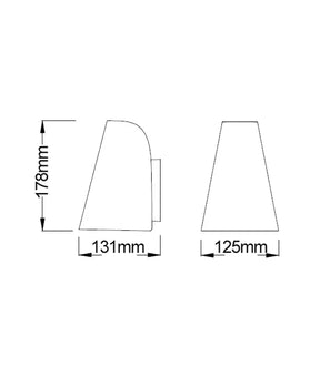 TORQUE Exterior Cone Shape Surface Mounted Wall Lights IP44