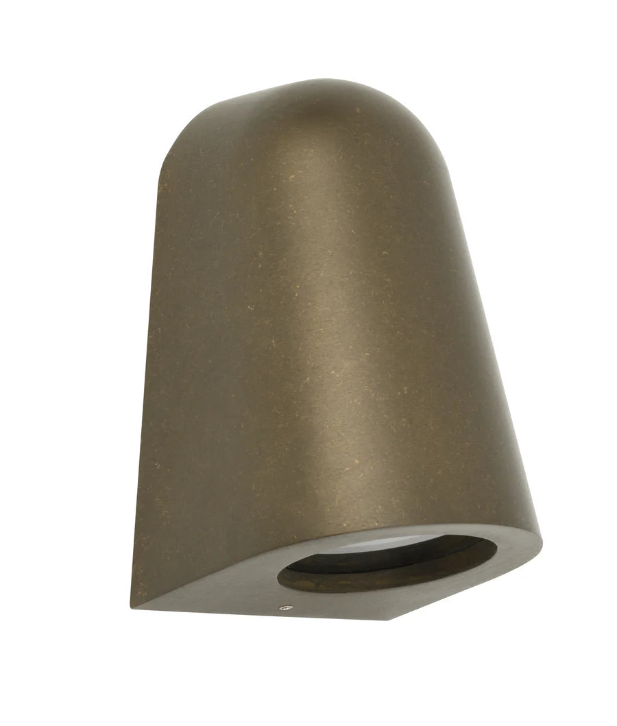 WALL S/M GU10 240V CONE Solid Aged Brass IP65