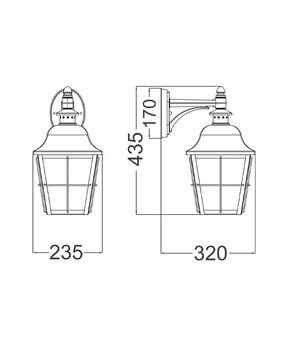 TRENERO Exterior Surface Mounted Coach Wall Lights IP44