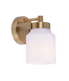WALL Int S/M ES JAR WH Alabaster x 1 w/Brass Highlight &  RND Base OD120mm (Shade)