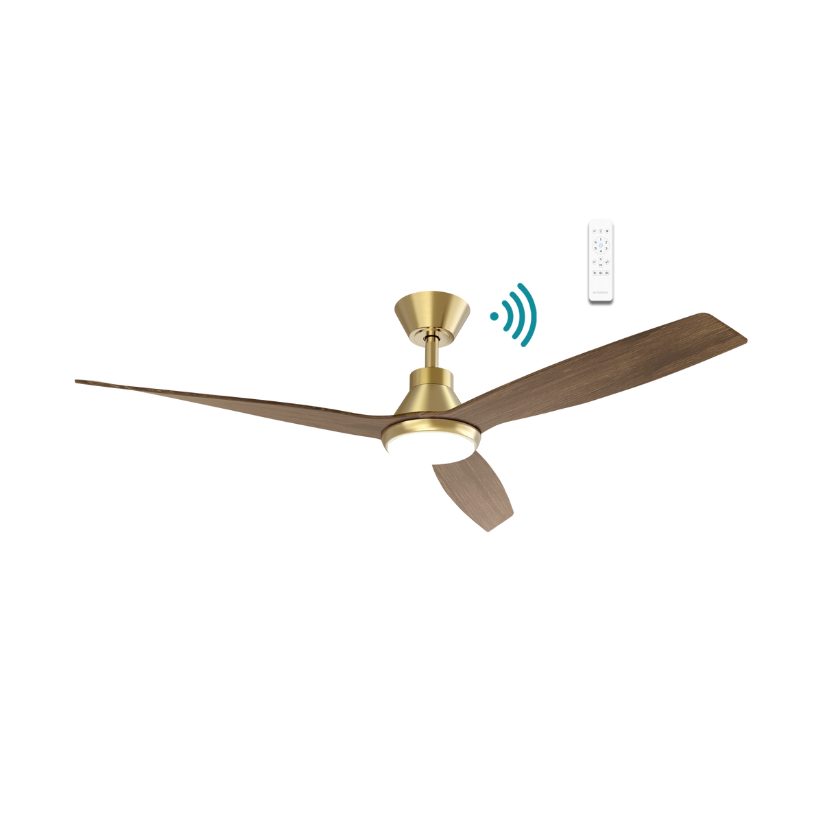 Triumph DC 1320mm 3 ABS Blade WIFI & Remote Control Ceiling Fan with Variable Dim 15w CCT LED Light Ant Bronze/Walnut