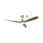 Triumph DC 1320mm 3 ABS Blade WIFI & Remote Control Ceiling Fan with Variable Dim 15w CCT LED Light Ant Bronze/Walnut