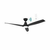 Triumph DC 1320mm 3 ABS Blade WIFI & Remote Control Ceiling Fan with Variable Dim 15w CCT LED Light Matt Black