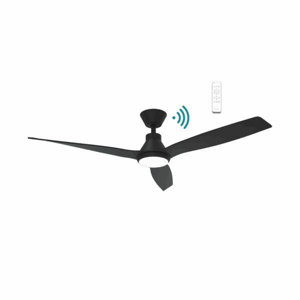 Triumph DC 1320mm 3 ABS Blade WIFI & Remote Control Ceiling Fan with Variable Dim 15w CCT LED Light Matt Black