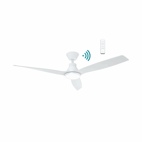 Triumph DC 1320mm 3 ABS Blade WIFI & Remote Control Ceiling Fan with Variable Dim 15w CCT LED Light Matt White