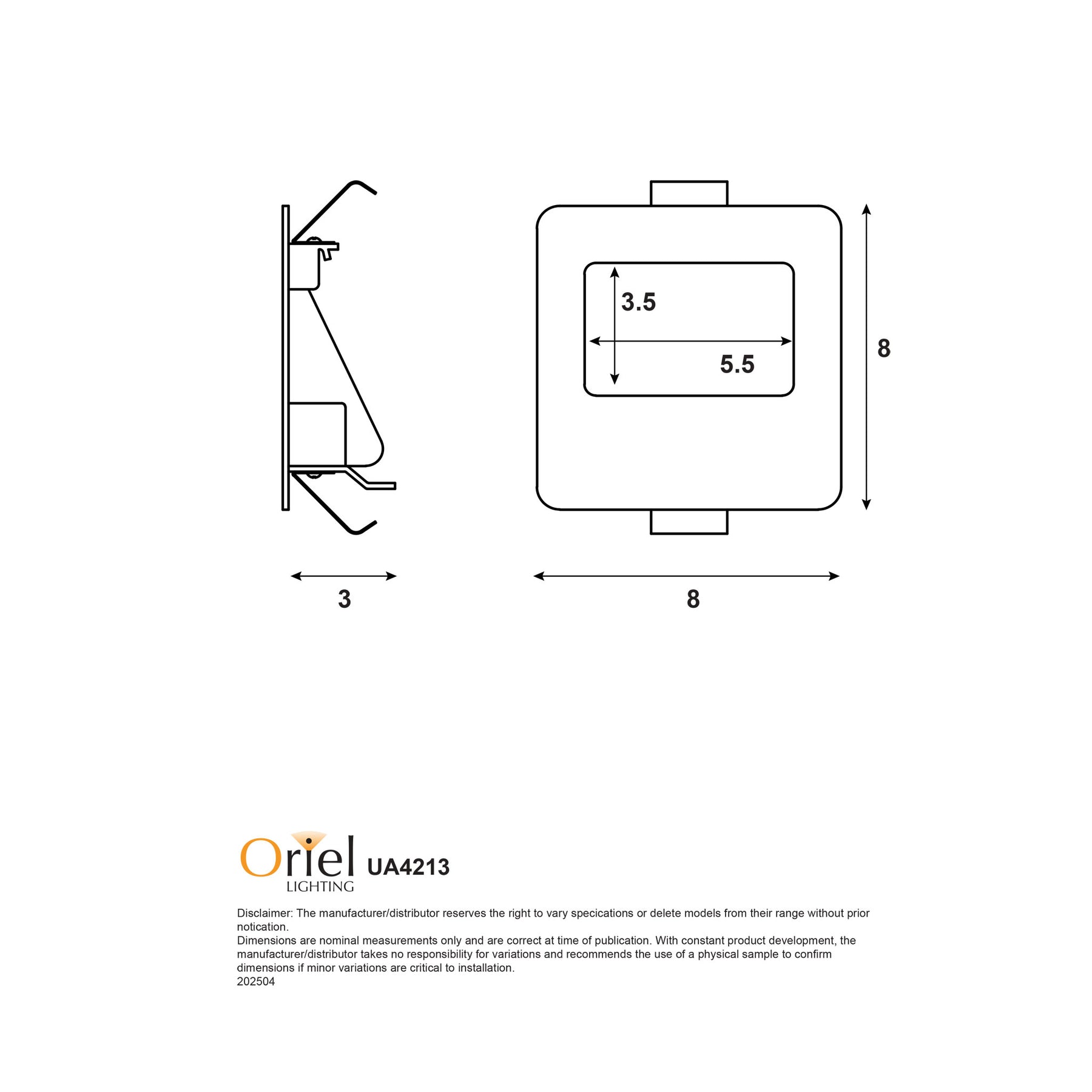 PEKO.3 TRICOLOUR RECESSED WALL LIGHT