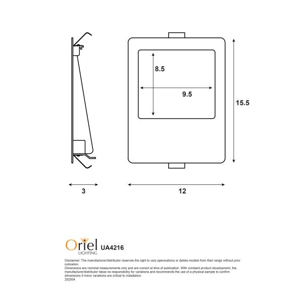 PEKO.6 TRICOLOUR RECESSED WALL LIGHT